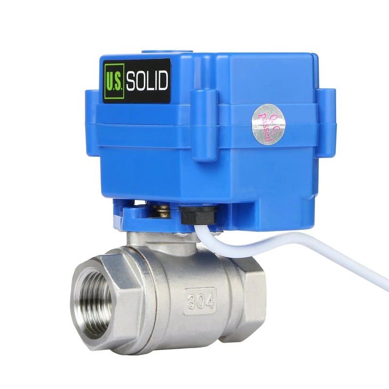 U.S. Solid Motorized Ball Valve- 1/2" Stainless Steel Ball Valve with Full Port, 9-24V AC/DC and 2 Wire Auto Return Setup - Image 4